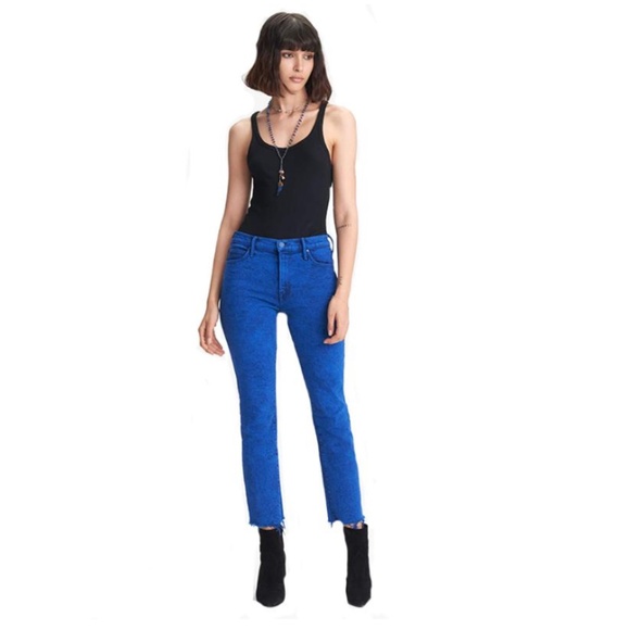 NWT Mother The Rascal Ankle Fray in Deep Ultramari